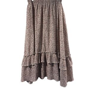 Floral Ruffle Midi Skirt